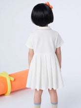 Mini Bala Girls' Dress Summer Little Child Breathable Xiaoxiang Style Collar A-Line Dress
